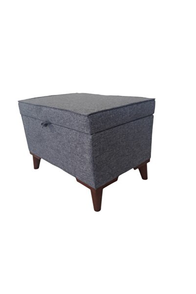 mc mobilya Sahra Peri Sandıklı Düz Keten kumaş SandıklıPuf Bench Puf Tabure Pistonlu 60x40