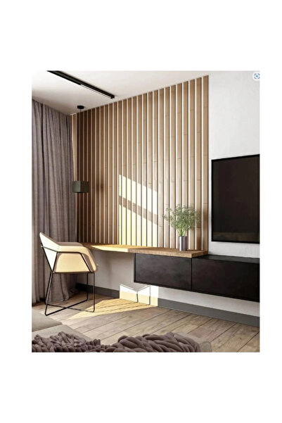 Nirvana Decor Ahşap Duvar Şerit Paneli İskandinav Duvar Çıtası Kemençe Ceviz ...