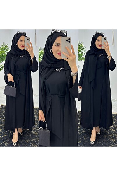 Moda TüTü Premium Dubai Kumaş İç Jİle ve Abaya Kadın İkili Takım