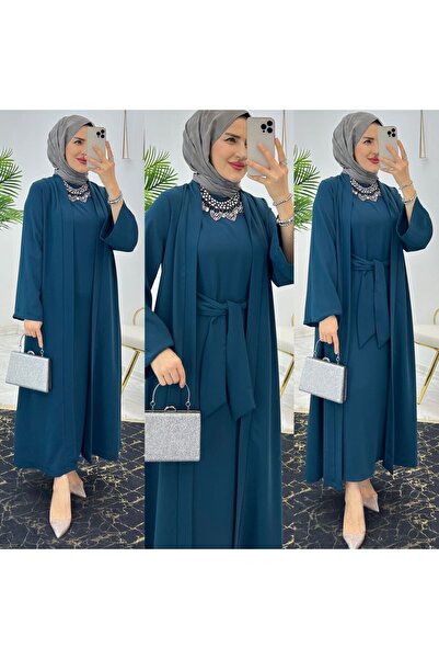 Moda TüTü Premium Dubai Kumaş İç Jİle ve Abaya Kadın İkili Takım