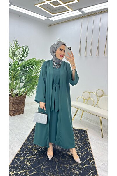 Moda TüTü Premium Dubai Kumaş İç Jİle ve Abaya Kadın İkili Takım