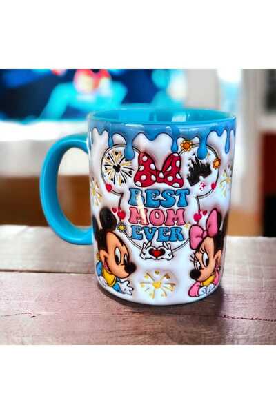 mug shop Best Mom Ever Mickey Mouse Anneler Günü Hediyelik Tasarım Porselen K...