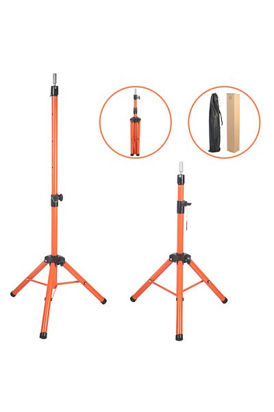 KONAK PERUK Metal Tripod for Hairdresser Training Manikin - Orange + Carrying Bag