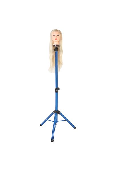 KONAK PERUK Metal Tripod For Hairdresser Training Mannequin - Blue Carrying Bag Included