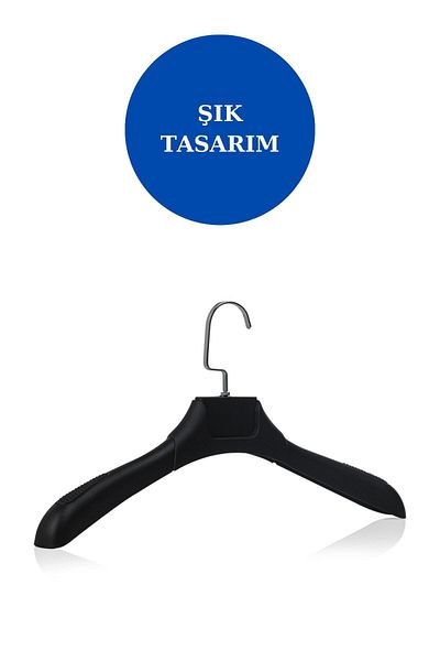 Manken İstanbul 10 броя черни пластмасови закачалки за дрехи от ABS, ширина: 44 см