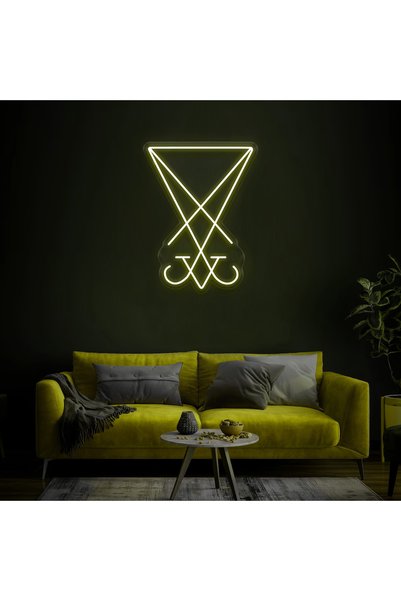 cnckoleksiyon Lucifer - Satanizim  Neon Tabela   - Led Dekoratif Duvar Aydınl...