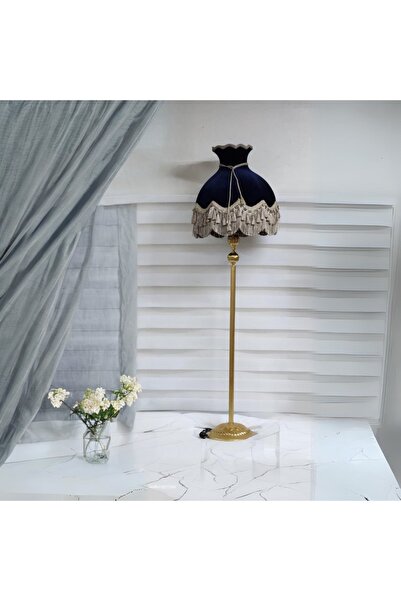 ROSA BIANCA CASA Klasik Lambader ALTIN Ayak MAVİ Şapka 170cm.