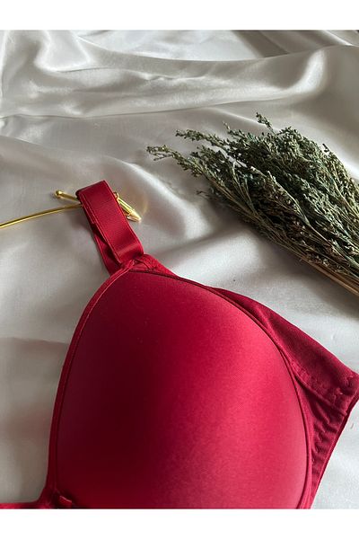 MODELLİFE Fără sârmă Silicon Gatherer Fără Pad Minimizer Sutien B Cup Burgundy