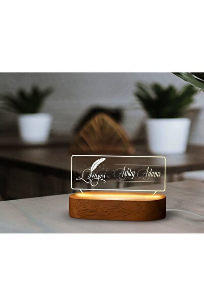 Bk Gift Kişiye Özel isimli Avukat Temalı Led Işıklı Akrilik Masa İsimliği-5, ...