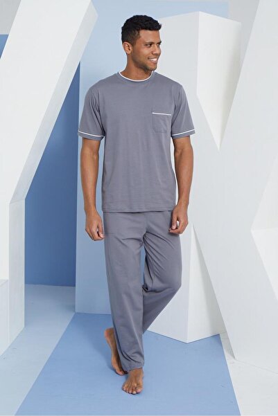 KLY 2110 Model - Set de pijamale cu guler pe umeri