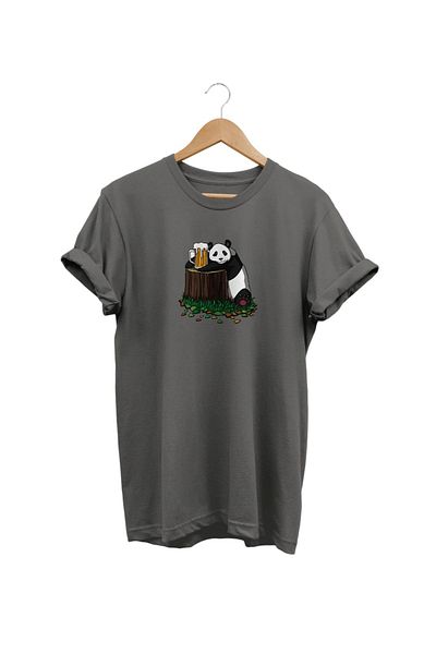 WİDİ Μπλουζάκι με στάμπα Widi Panda σε γκρι χρώμα