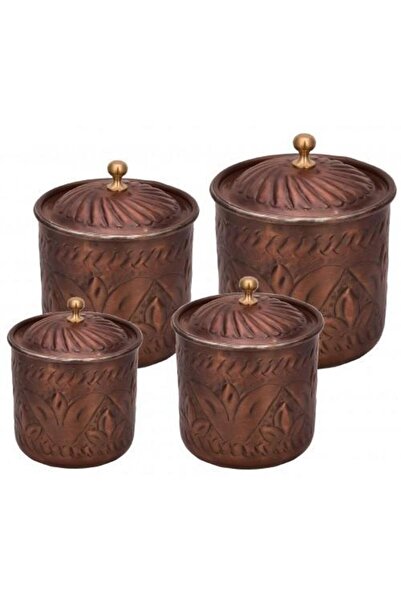 TURNA BAKIR مجموعة توابل الزعفران مكونة من 4 قطع من أكسيد النحاس المزخرف بالي...