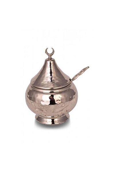 TURNA BAKIR Crane Copper Tabbal Dome Spice Bowl with Spoon Hand Forged Nickel...