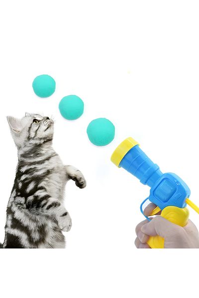 Suencu Plush Ball Throwing Interactive Cat Toy (Pati Designed Feather Dust Collector Gift)
