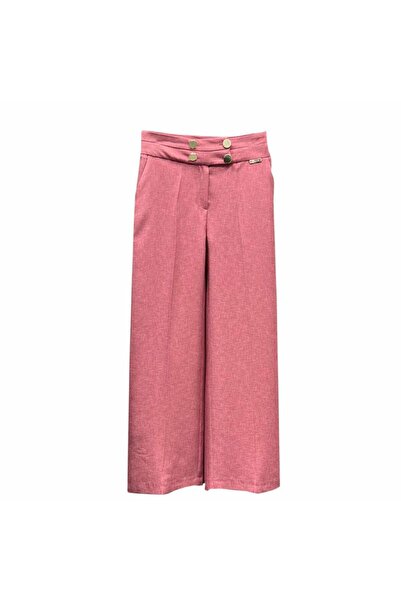 nodilife 4 Düğmeli Bol Paça Pantolon Gül Kurusu