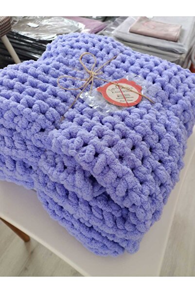 Alize Puffy Pufy 100x150 cm Battaniye Lila Renkli