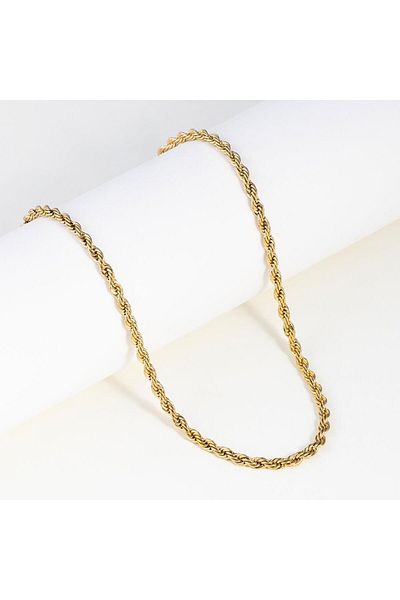 Gümüş Pazarım Steel Twisted Rope Men's Necklace