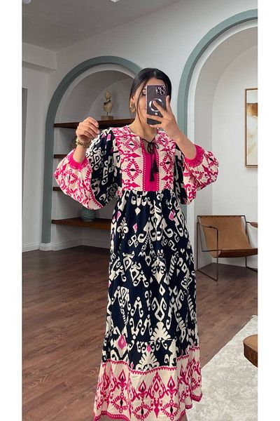 şems fashion viscose fabric slash cut dress long dress maxi-length dress