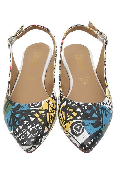 Dogo Balerini multicolori din piele vegana de dama - design Eternal Swirl