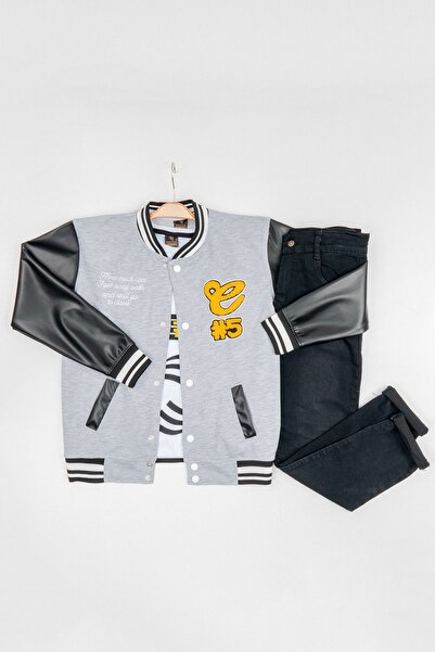 BARKOD KİDS Barcode Kids Boy's Sports Jacket-Pants and T-shirt 3-Piece Set HL...