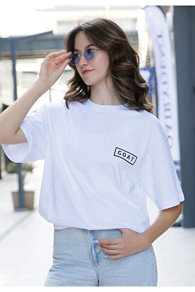 Dogo Унісекс веганська біла футболка - Goat Design