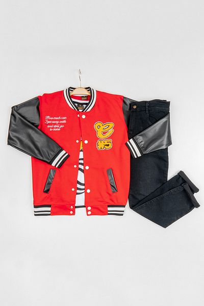 BARKOD KİDS Barcode Kids Boy's Sports Jacket-Pants and T-shirt 3-Piece Set HLK90010