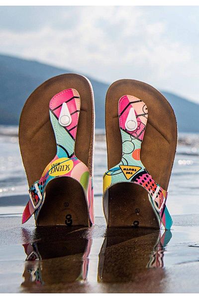 Dogo Women's Vegan Leather Multicolored Slippers - Science Wins Design