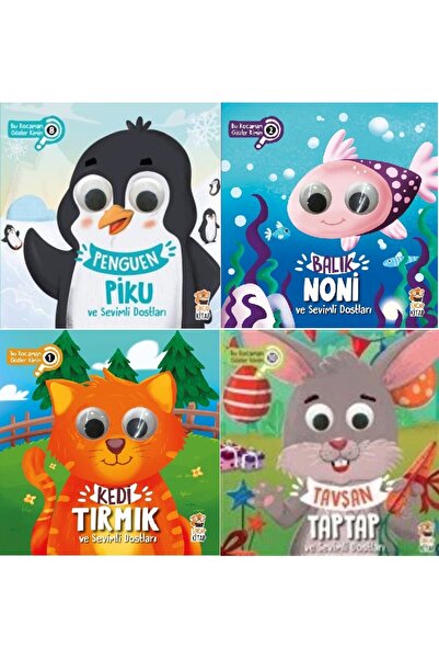 Sincap Kitap Penguen Piku + Balık Noni + Kedi Tırmık + Tavşan Taptap / 4 Kita...
