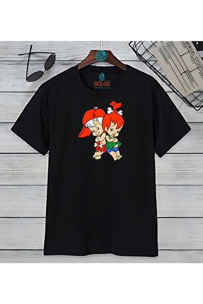 Gölge Store Bambam și pietriș - Tricou unisex oversize cu imprimeu pe piept