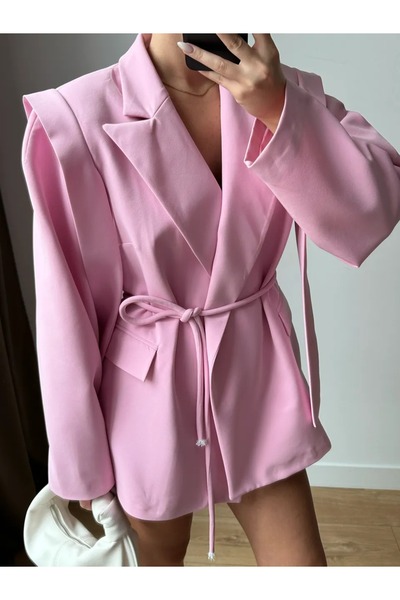 Solena Dámská nová sezóna designová zavazovací oversize bunda