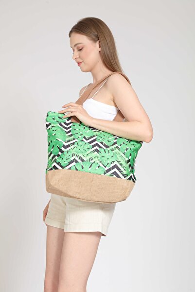 Street Bag Fistacorn Green Ethnic Bohemian ψάθινη τσάντα ώμου και χεριού - καθημερινή και παραλία