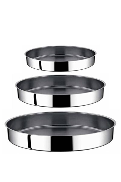 Tiesa Home Çelik 3lü Kalın Derin Fırın Tepsisi Takımı Seti 30cm-34cm-40cm