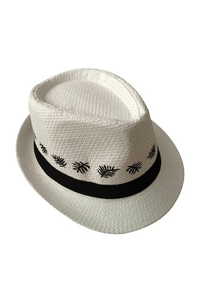 Betülce Pălărie Fedora Pălărie de cowboy moale cu model palmier