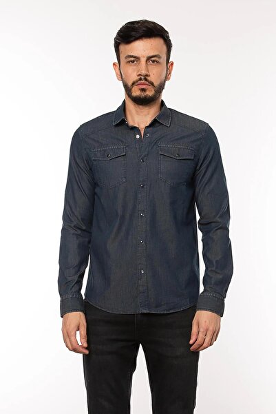 Cazador Чоловіча джинсова сорочка CAZ 2705 Синя