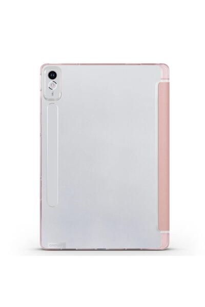 UnDePlus Lenovo Tab P12 12.7inç Tb370fu Kalem Bölmeli Kılıf Pu Deri Smart Standlı Case