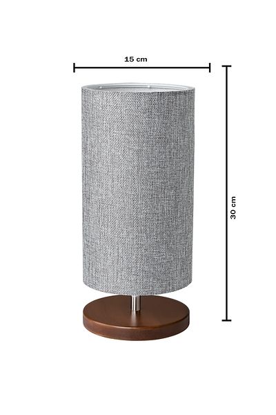 EFLIGHTDESIGN Wooden Lampshade Gray Modern Stylish Bedroom Living Room Table Lamp