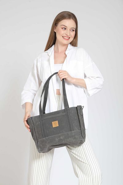 Street Bag Vintage Canvas Αδιάβροχη τσάντα ώμου με επιπλέον λουράκι
