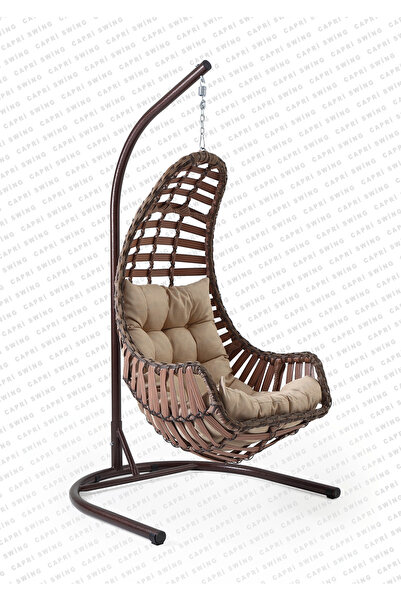 Çavdar Group Didim Rattan Tek Kişilik Salıncak Bahçe Balkon Teras Salıncağı