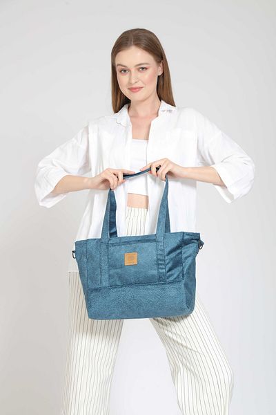 Street Bag Geantă de umăr în stil etnic boem albastru pastel - femei