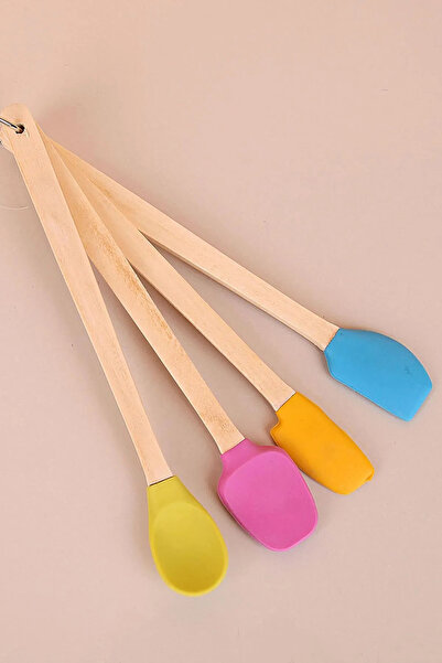 SAVORYHOME 4-Piece Heat Resistant Silicone Spatula Set Silicone Kitchen Set C...