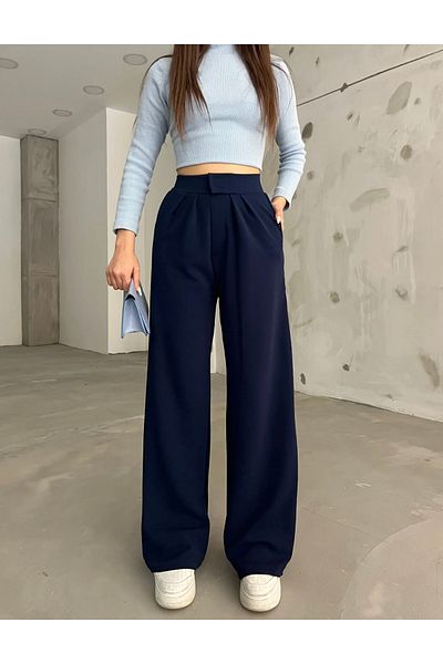 NESLİHAN KOCA WOMEN'S LYCLARY CIRT COVER PALAZZO PANT