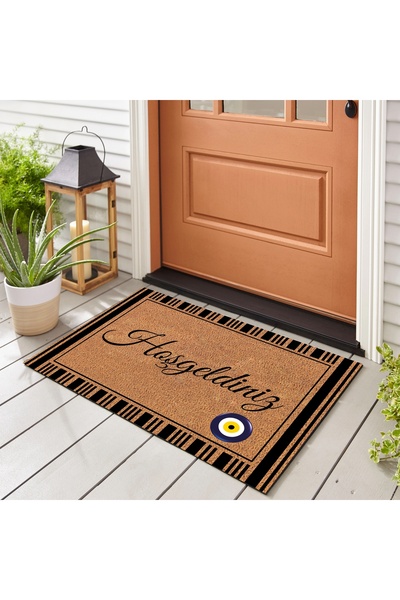FERRAGNI HOME Porcellana Firenze Imported Door Mat Outdoor and Indoor Compatible Welcome Themed 45*65 Cm Non-Slip Base