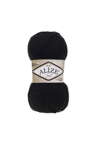 Alize Νούμερο 60 Μαύρο Νήμα Πλεξίματος στο χέρι - 100 γρ.