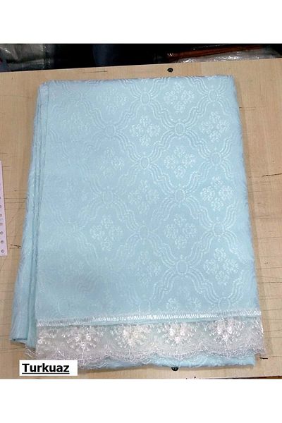 Mandaş French Laced KDK Carefree Tablecloth (155x215)-Turquoise