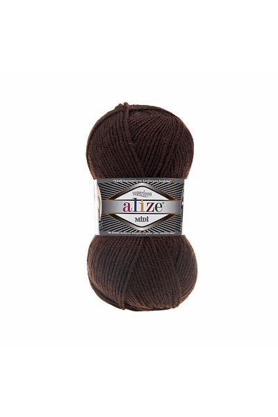 Alize Superlana Midi Coffee Color Hand Knitting - 26x100 Gr.Rope