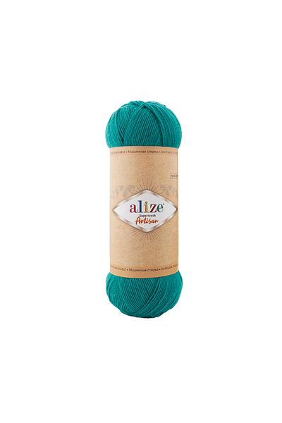 Alize Superwash Artisan 507 - Antique Green Wool Knitting Yarn 100gr