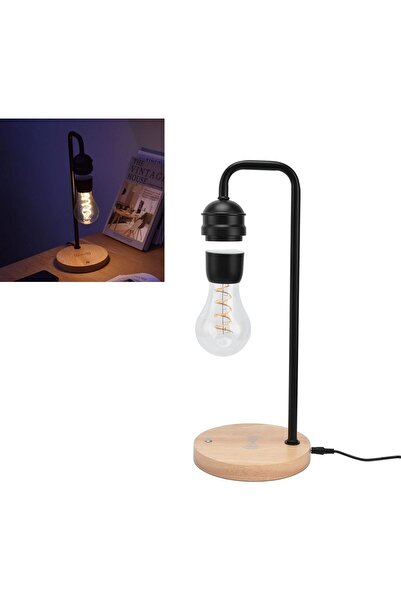 Fogy Kablosuz Telefon Şarj Cihazı ile Ampul Yüzen Lamba Manyetik LED Gece Lam...