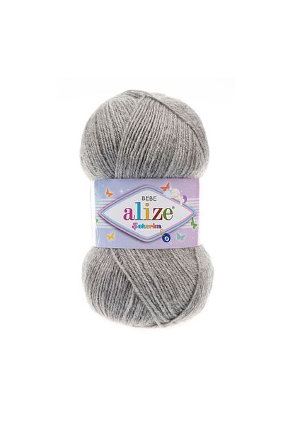 Alize Bebe 21 Gray Anti-pilling Sugar Knitting Rope - 100 Gr