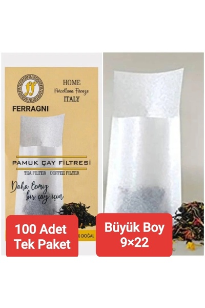 FERRAGNI Porcellana Firenze Çay Ve Kahve Filtresi Tek Paket (100 Adet) Büyük Boy