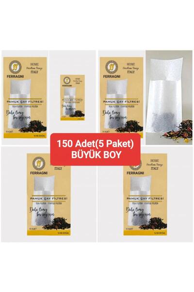 FERRAGNI Porcellana Firenze Çay Ve Kahve Filtresi 5 Paket (150 Adet) Büyük Boy